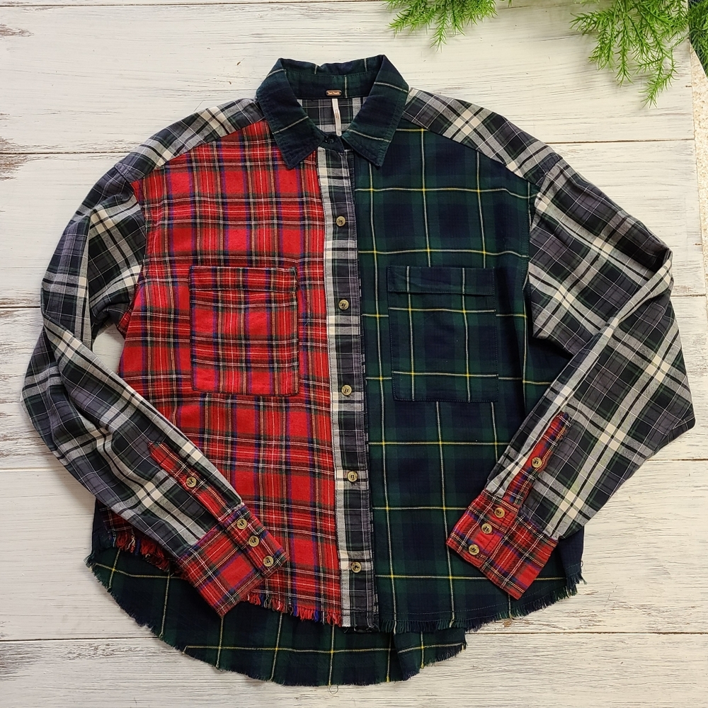 Free People Small Patchwork Christmas Tartan Plai… - image 7